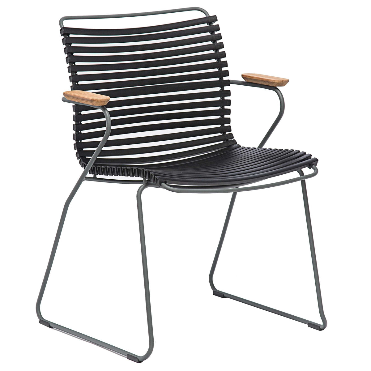 HOUE - CLICK Outdoor Dining Armlehnstuhl mit niedriger Lehne | schwarz