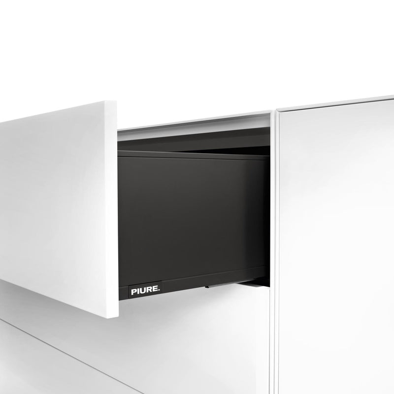Piure - Nex Pur Box Kommode | mit Türen und Schubkästen / 80 x 100 x 40 cm / weiß RAL 9016
