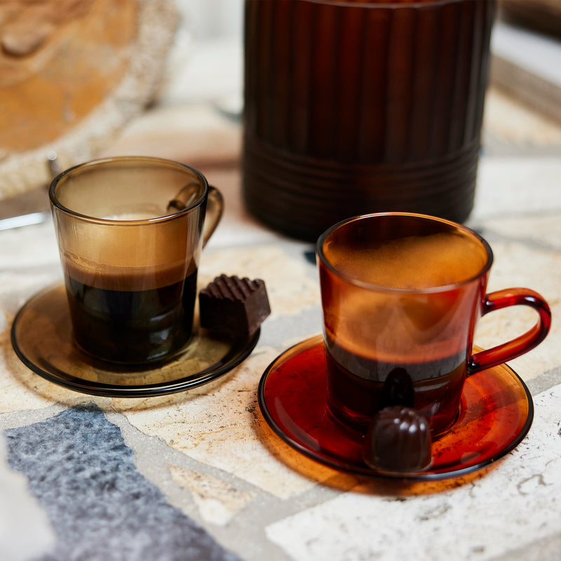 HKliving - 70's Glas Kaffeebecher (4er-Set)