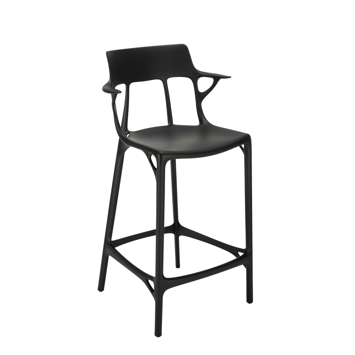 Kartell - AI Barstuhl recycled | SH 65 cm / schwarz