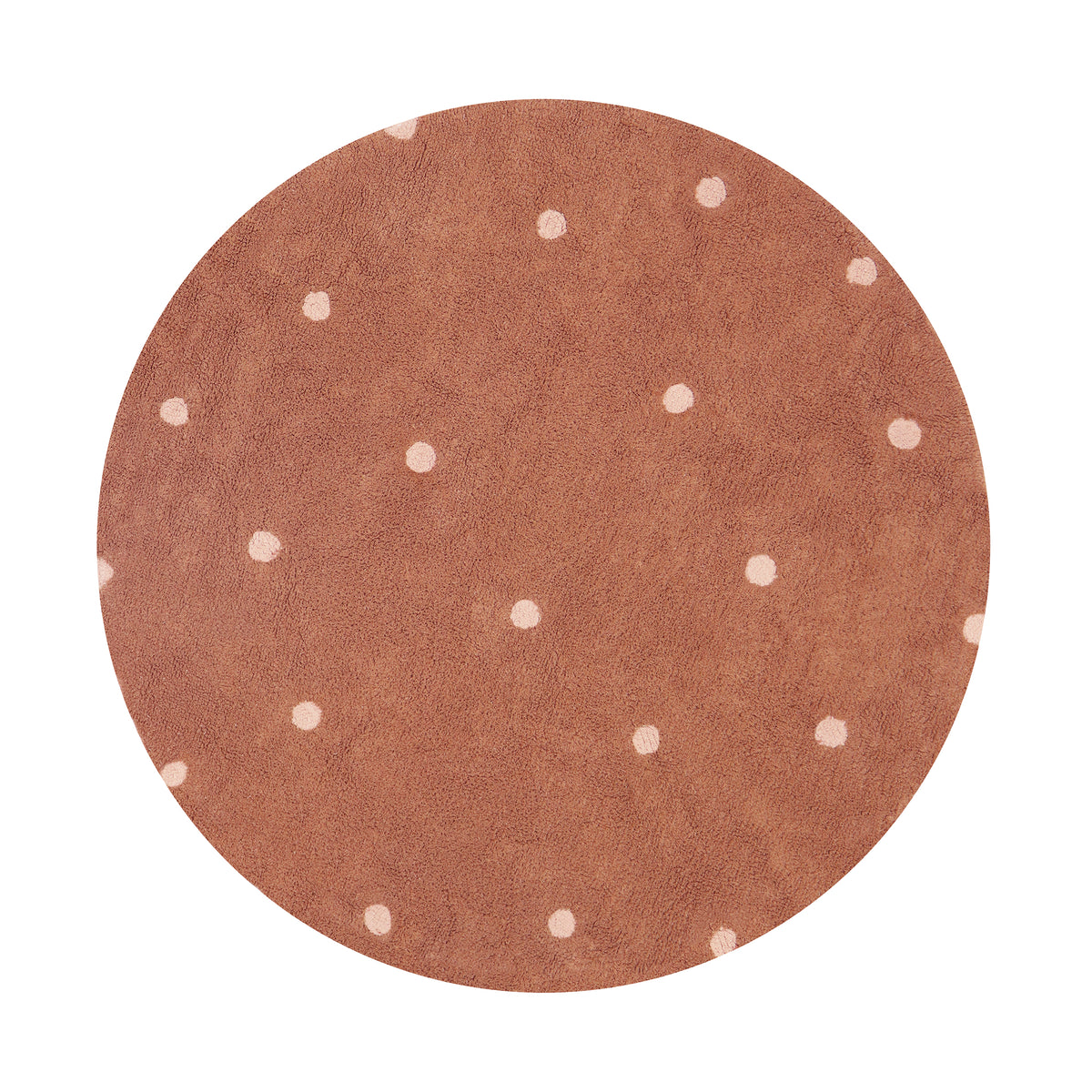 Lorena Canals - Round Dot Teppich | chestnut/rose