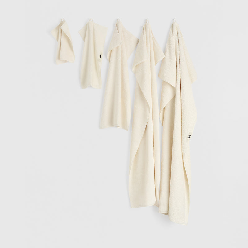 Tekla - Terry Handtuch | Badetuch (70 x 140 cm) / ivory, Gästehandtuch (30 x 50 cm) / ivory, Handtuch (50 x 90 cm) / ivory